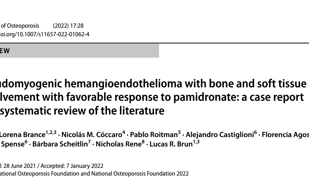 Pseudomyogenic hemangioendothelioma with bone and soft tissue involvement with favorable response to pamidronate